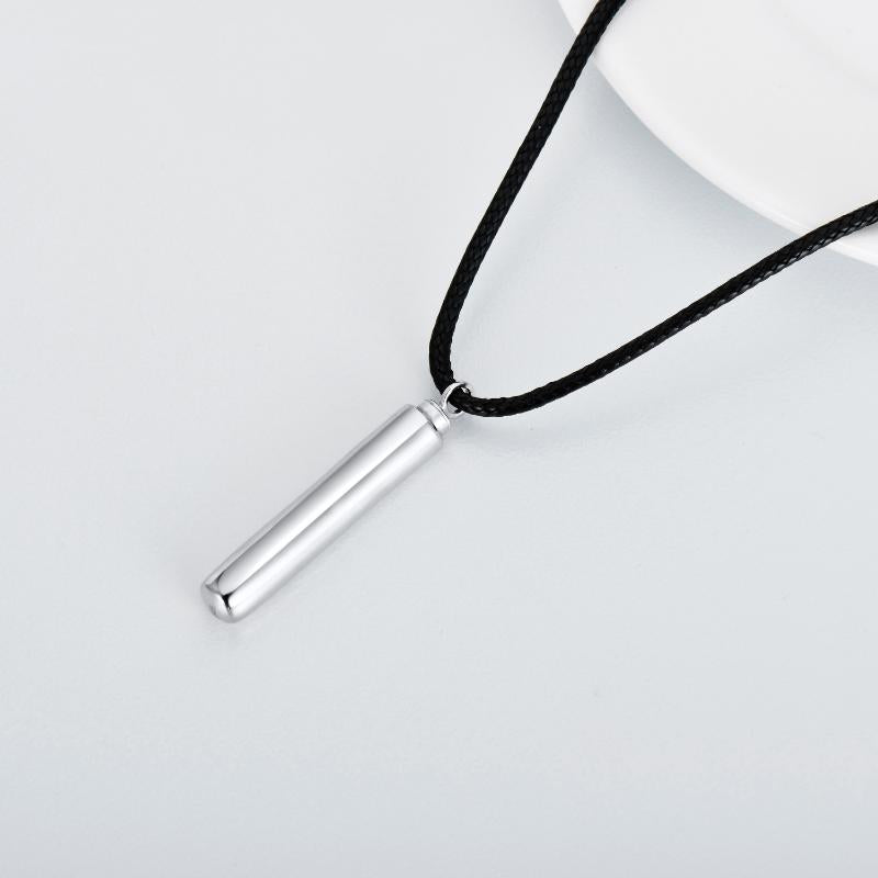 Cylinder Cremation Necklace 925 Sterling Silver Urn Jewelry Keepsake Ashes Dog Human Hair Memorial Pendant Locket Gift for Men Dad