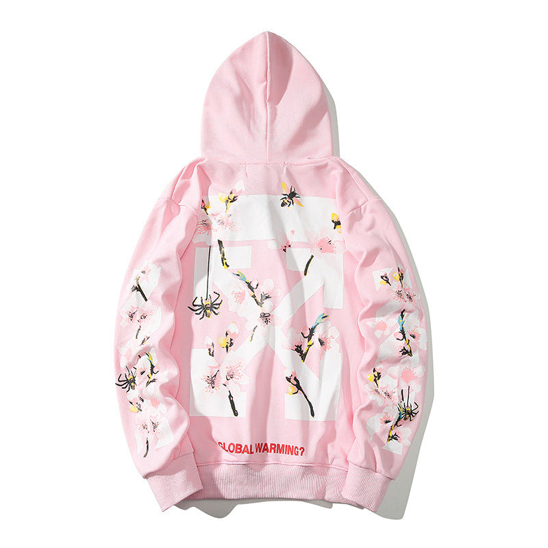 Flower Embroidery Hooded Sweatshirts Men's Hip Hop Hoodie - Minihomy