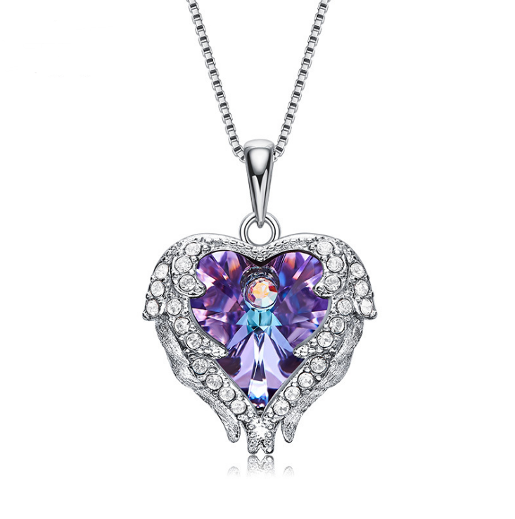 Elements Crystal S925 Sterling Silver Angel Necklace - Minihomy