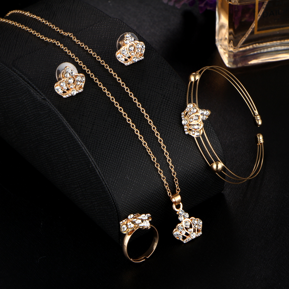 Luxury Jewelry Set European and American style fine crown jewelry set of four