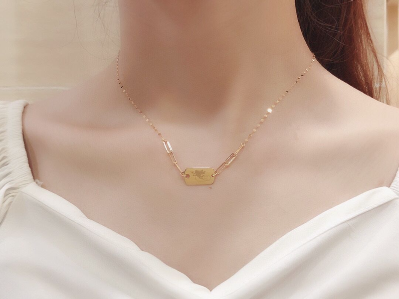 18k gold angel clavicle chain - Minihomy