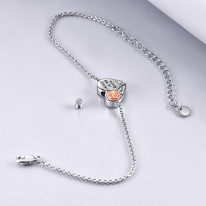Heart 3D Rose Flower Urn Cremation Pet  Ashes Jewelry Bracelet