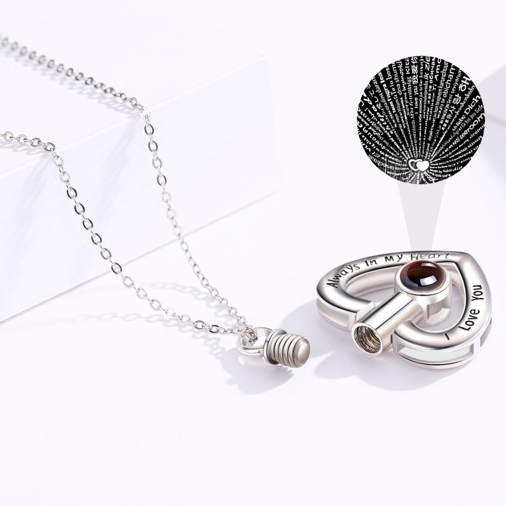 925 Sterling Silver Heart Urn Necklace for Ashes Heart Pendant - Minihomy