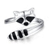 925 Sterling Silver Thumb Ring Raccoon Ring Adjustable Open Ring for Women Size 7 8 9 Jewelry - Minihomy