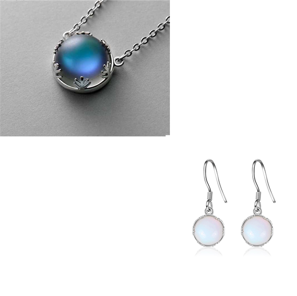 Thaya Aurora Forest Necklace Halo Crystal Gemstone S925 Silver Scale Light Pendant Necklace for Women Elegant Jewelry