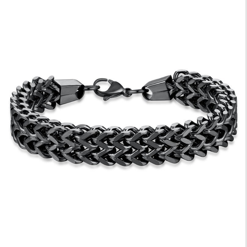 Double Row Stainless Steel Hip Hop Style Titanium Steel Bracelet - Minihomy