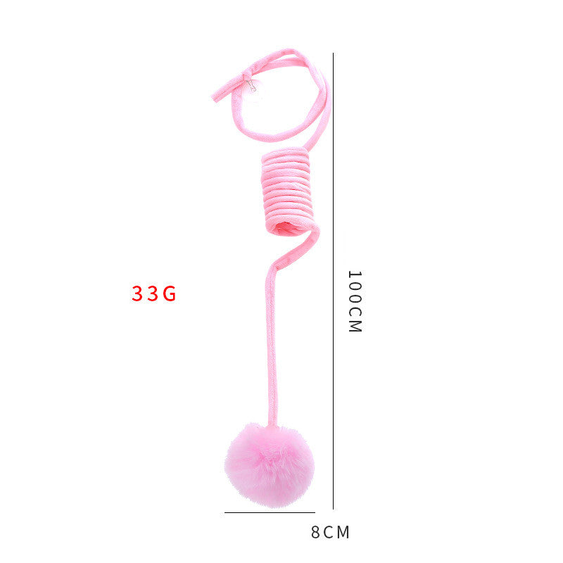 Cat Toy Self-Hi Sucker Spring Rabbit Hair Ball Interactive Play Pet Supplies Interactive Toys