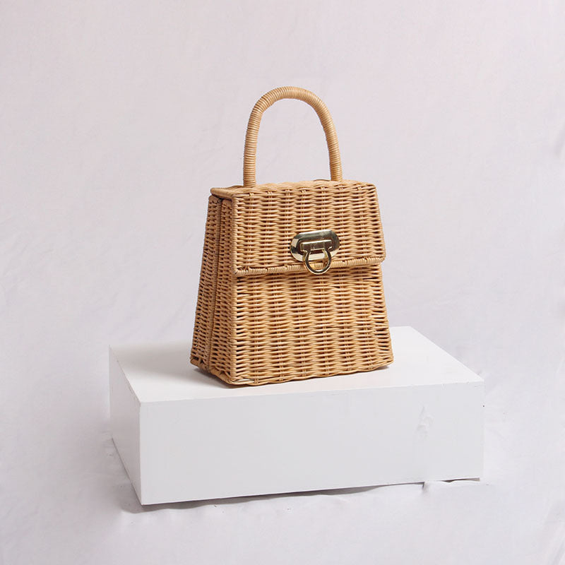 Female retro portable rattan bag - Minihomy