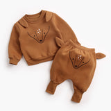 Winter Baby Boy Girl Clothing Sets Autumn Fleece Sweatshirt Trousers Toddler Kids Clothes