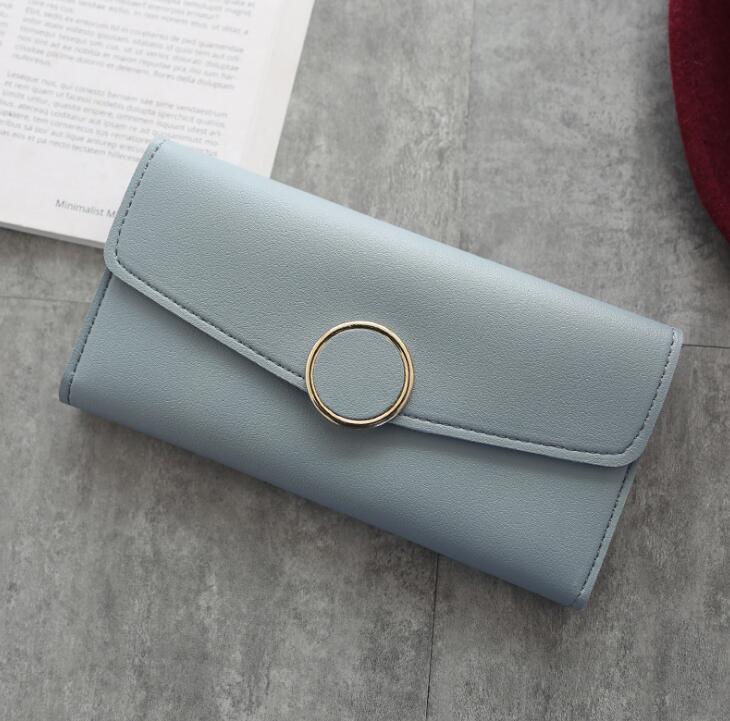 Women Pu Leather Purse Zipper Wallet