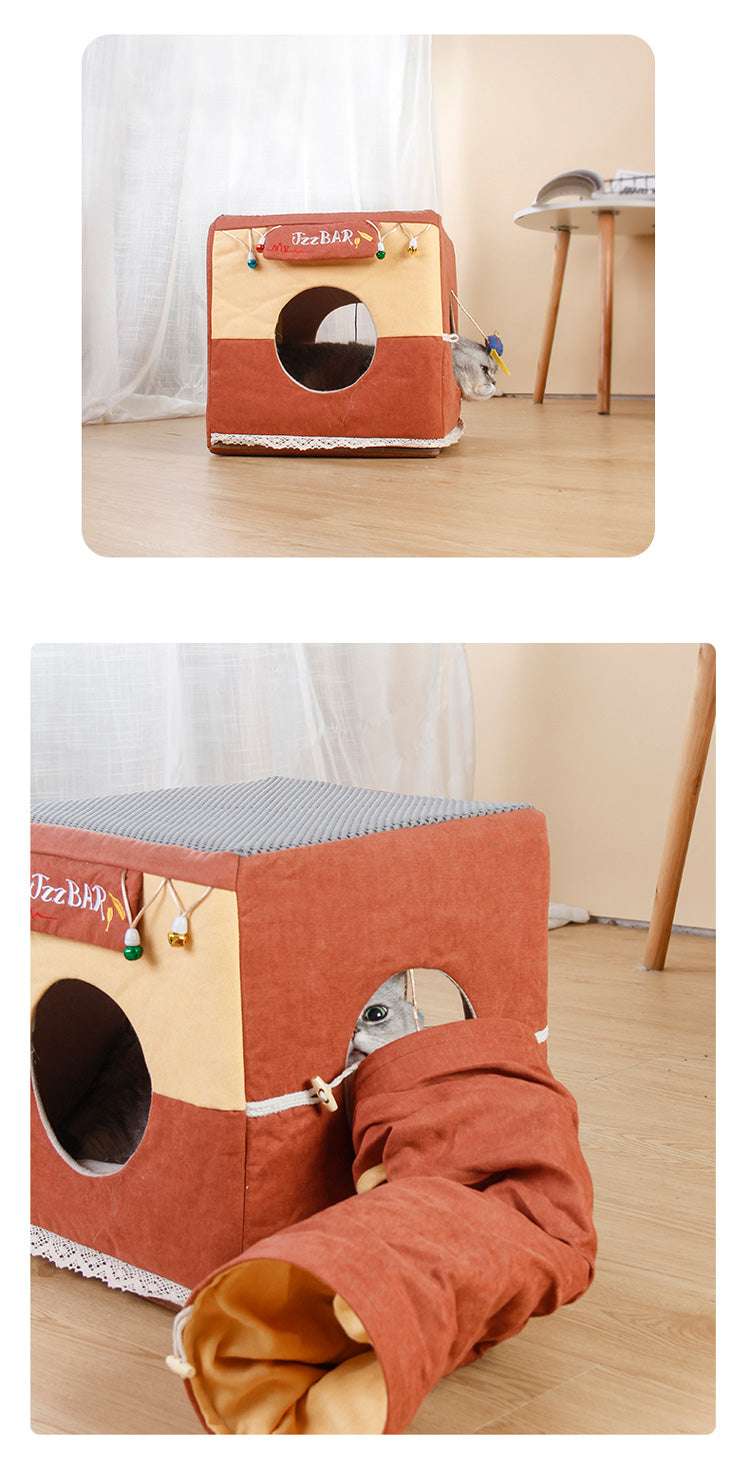 Cat Litter Universal Semi-enclosed Sleeping Nest Foldable - Minihomy