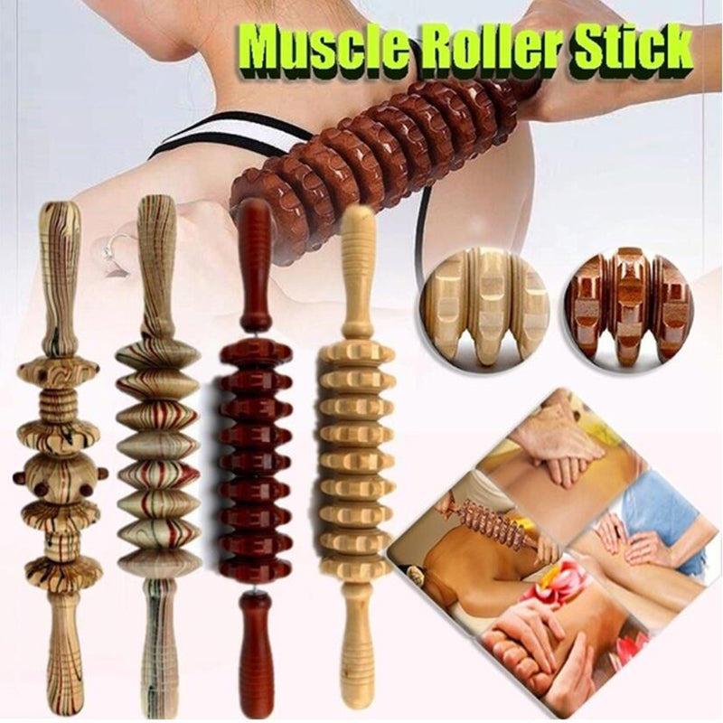 Temple Fair Stall Wooden White Red Belly Nine-wheel Massager Leg Roller