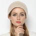 Hand-knitted cashmere warm hat with brim