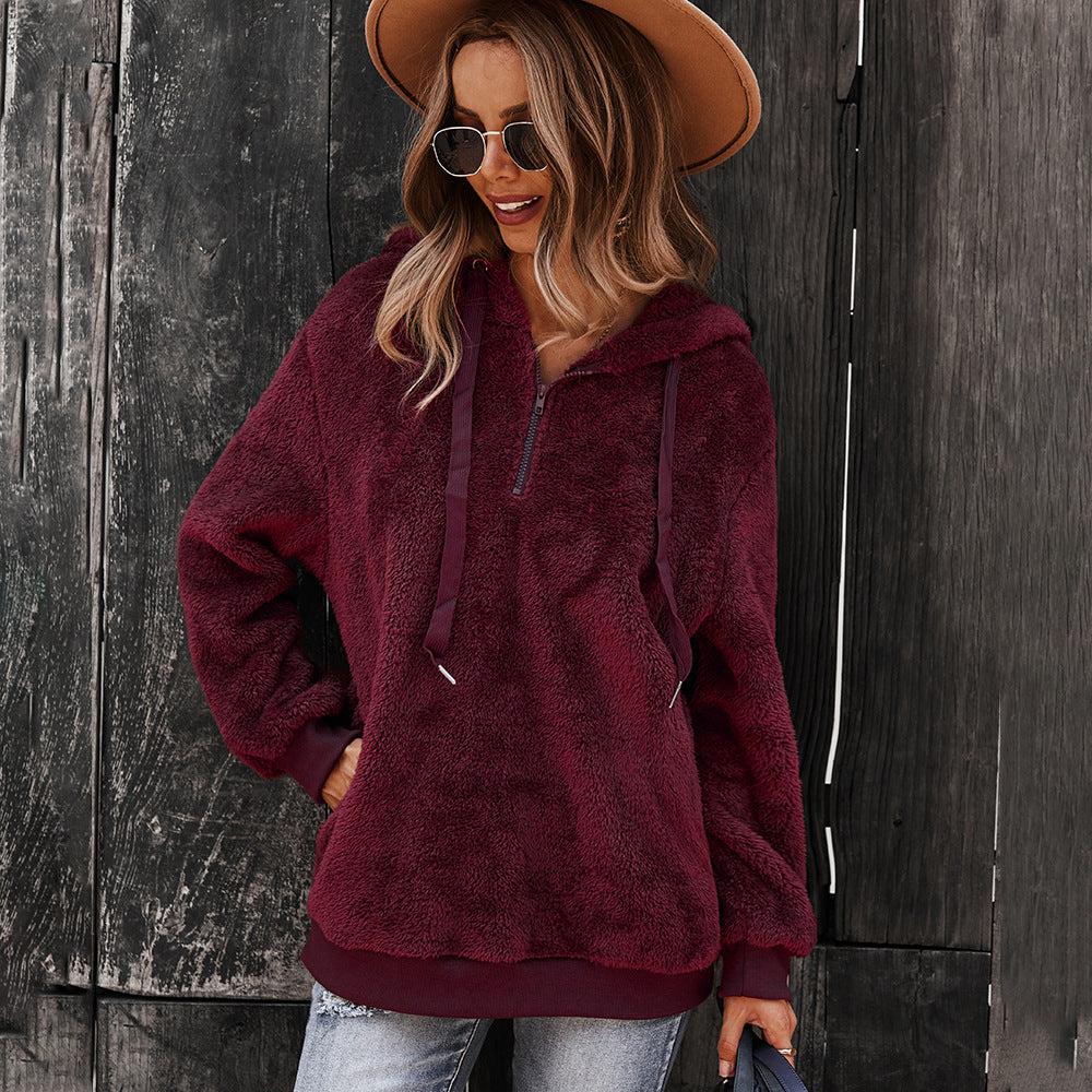 Casual Women's Warm Loose Solid Color Sweater - Minihomy