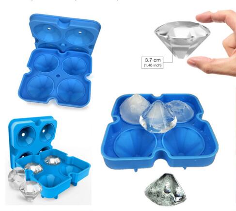 Silicone 4-hole diamond shape ice tray