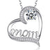 MOM Heart Claw Necklace with Zircon - Minihomy