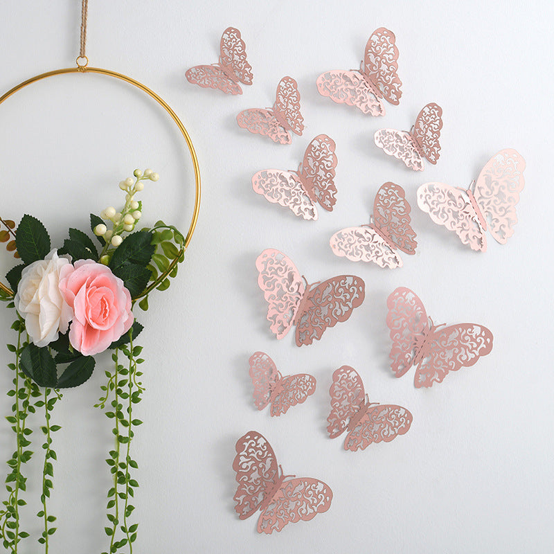 3d Three-dimensional Butterfly Wall Sticker Wall Decoration Sticker - Minihomy