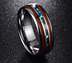 Acacia Wood Abalone Shell Tungsten Steel Ring - Minihomy