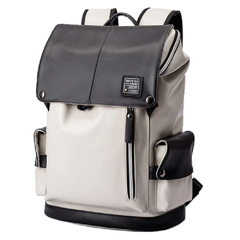 Casual Quality Bag Man Backpack PU Leather USB Recharging - Minihomy