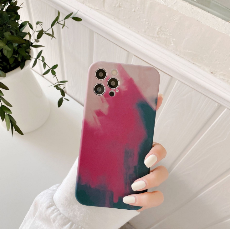 Phone Case Oil Painting Gradient Geometry Soft Silicone Cases For iPhone