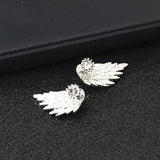 Angel Wings Women Earrings Inlaid Crystal Ear Jewelry Earring Party Gothic Feather Earrings Fashion Bijoux Gold Color