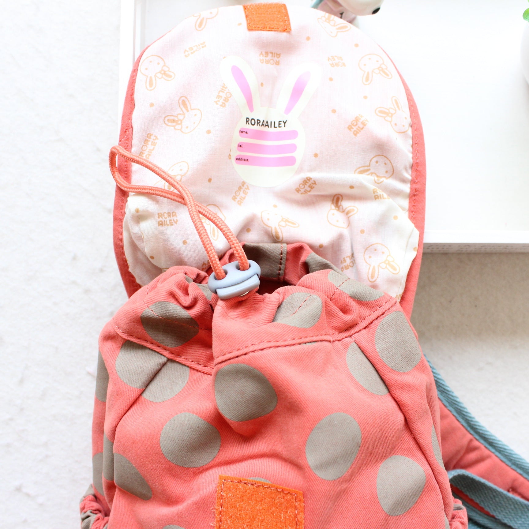 Pure cotton children's shoulder knapsack