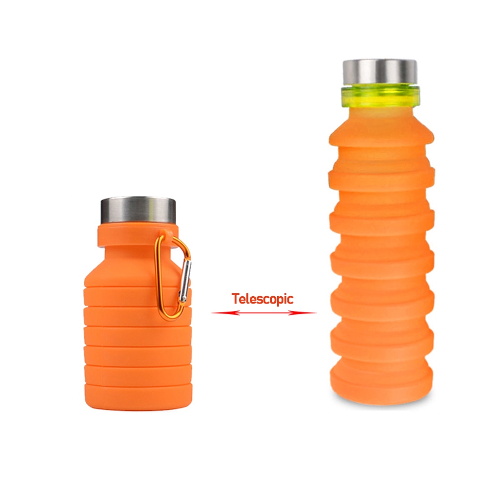 Folding Water Bottle Portable Retractable Silicone Coffee Bottle Outdoor Travel Drinking Sport Drink Kettle