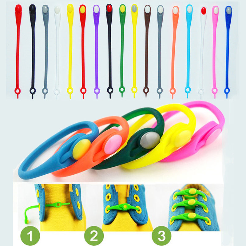 Silicone Elastic Multi-size Horn-shaped Shoelaces