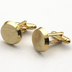 French Gold Brushed Round Men's European And American Cufflinks