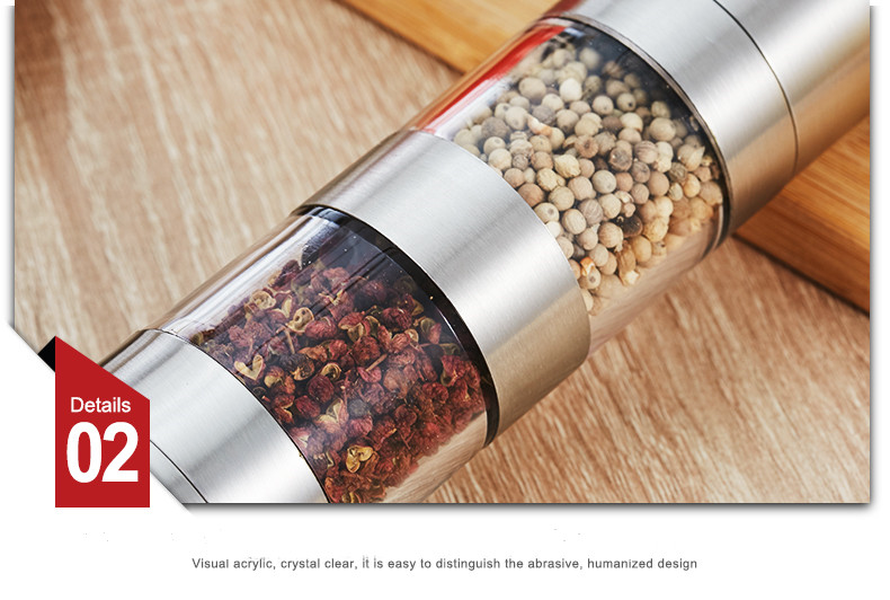 Multi-Layers Stainless Steel Pepper Mill Shaker Salt and Peper Grinder - Minihomy