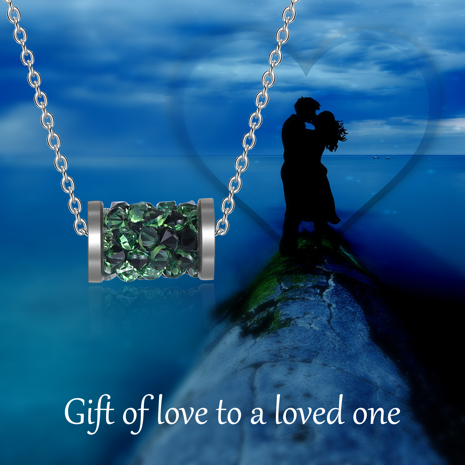 S925 Sterling Silver Moldavite Crystal Pendant Necklace for Women May Birthstone