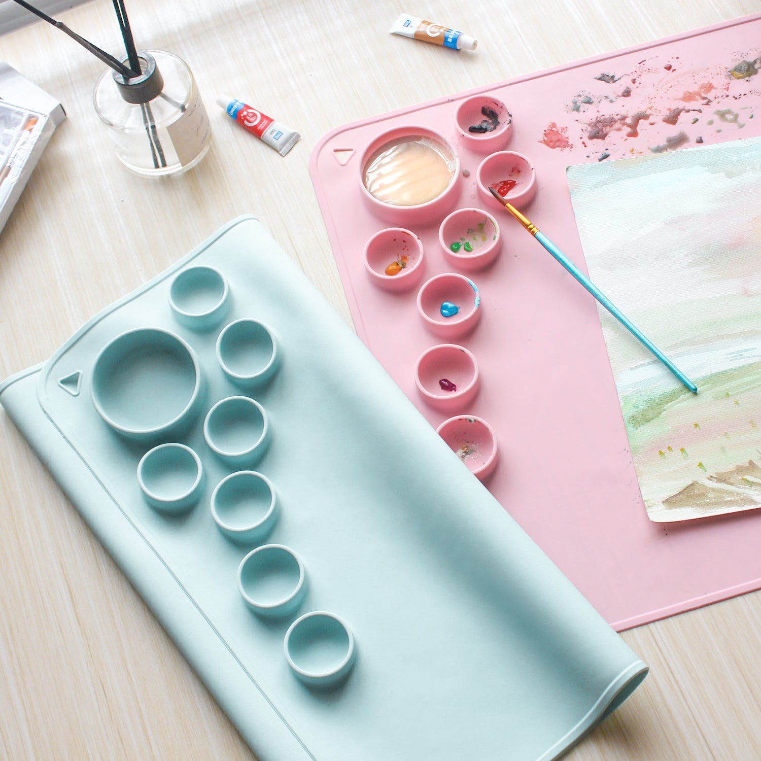 Silicone Painting Scrub Foldable Creative Paint Pad Set