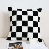 Black And White Simple Checkerboard Pillow Living Room Sofa - Minihomy