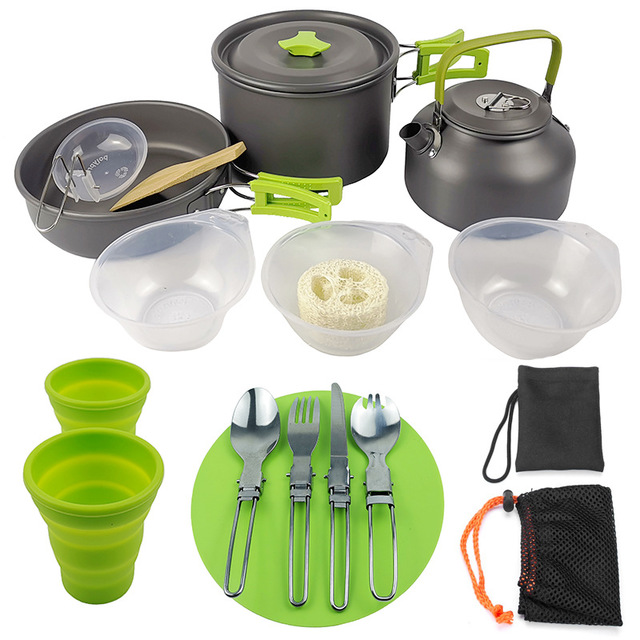 Outdoor Camping Hiking Cookware Tableware Cookware Lightweight Folding Equipment