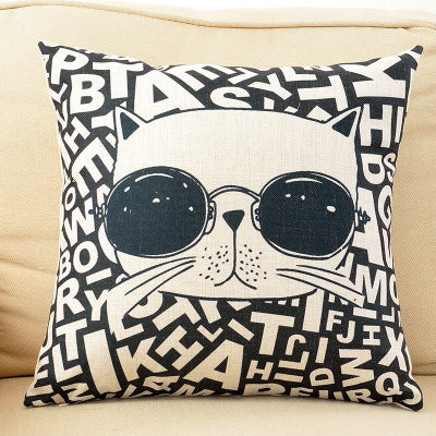 Cool Cat Cartoon Cushion Cover Lovely cartoon couch pillowcase - Minihomy