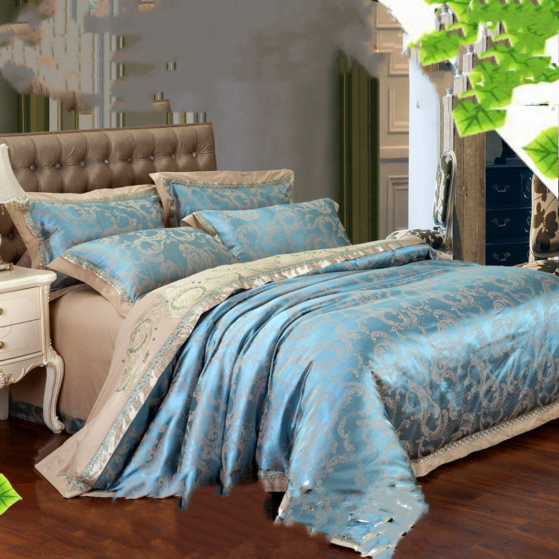 Ice Silk Jacquard High-end Linen And Cotton Bedding Set