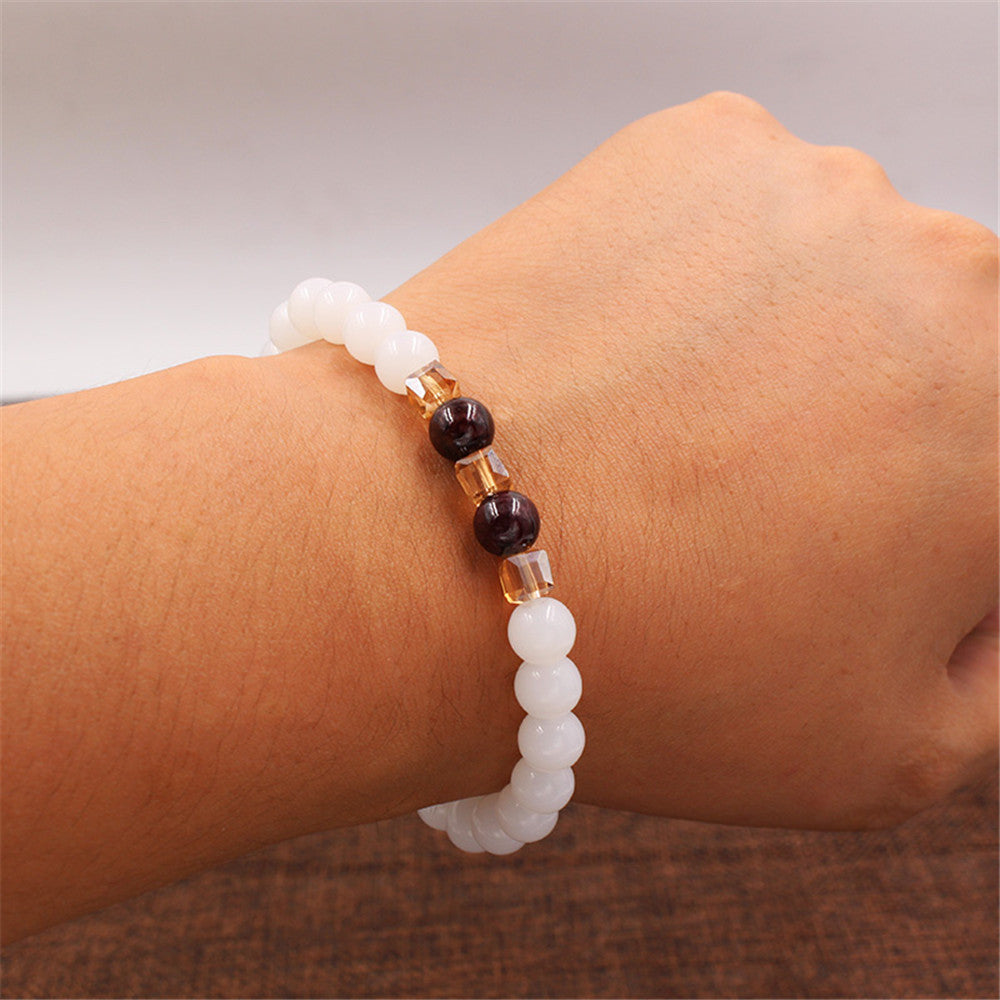 Garnet white jade bracelet - Minihomy