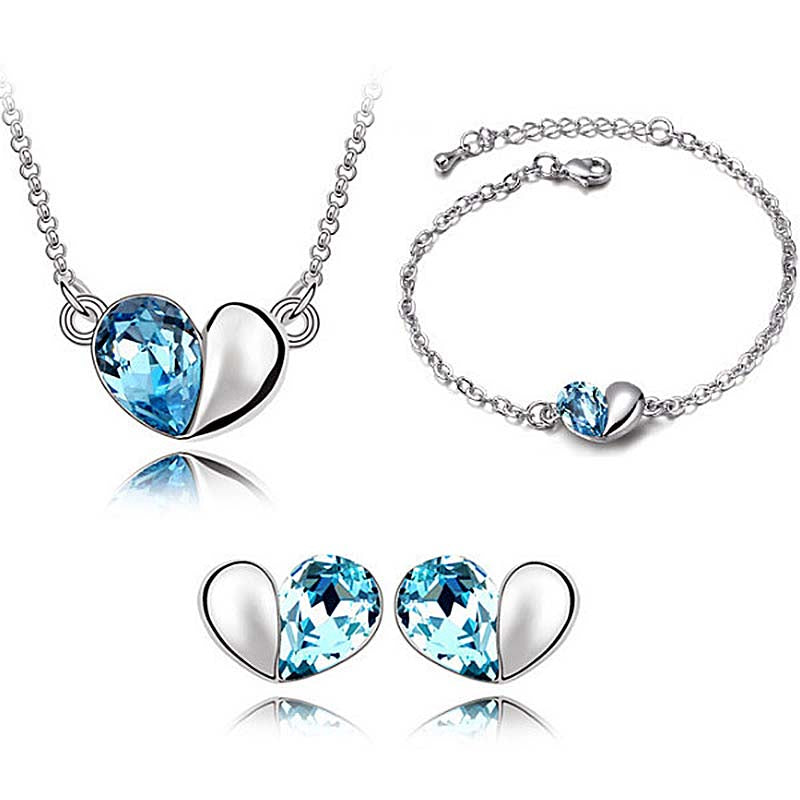 Crystal Heart Jewelry Set