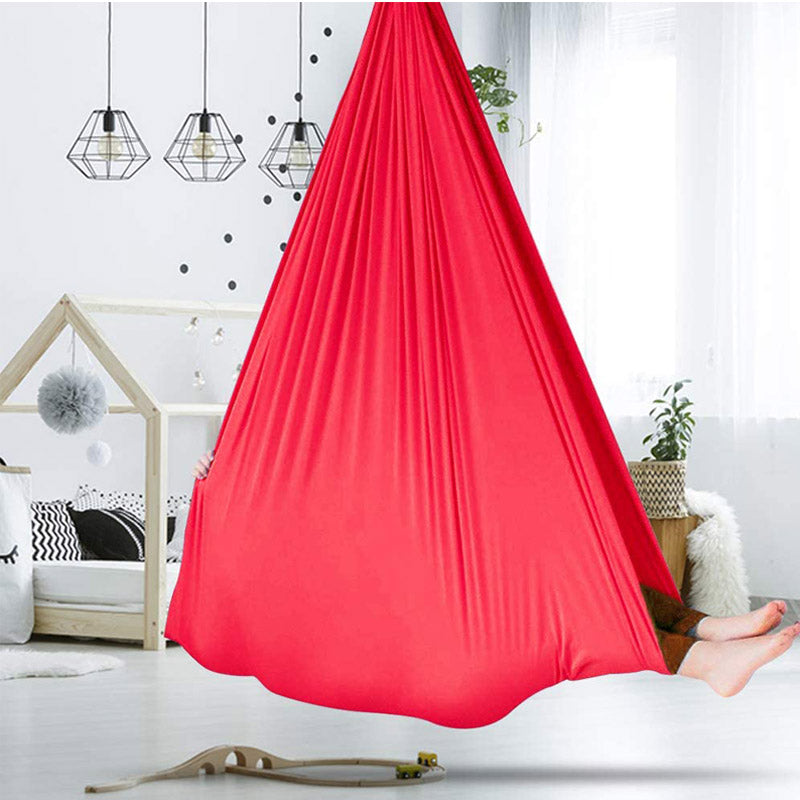 Kids  Cotton Outdoor Indoor Swing Hammock For Cuddle Up To Sensory Child Therapy Soft Elastic Parcel Steady Seat - Minihomy