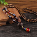 Retro Buddha beads sweater chain