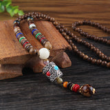 Retro Buddha beads sweater chain