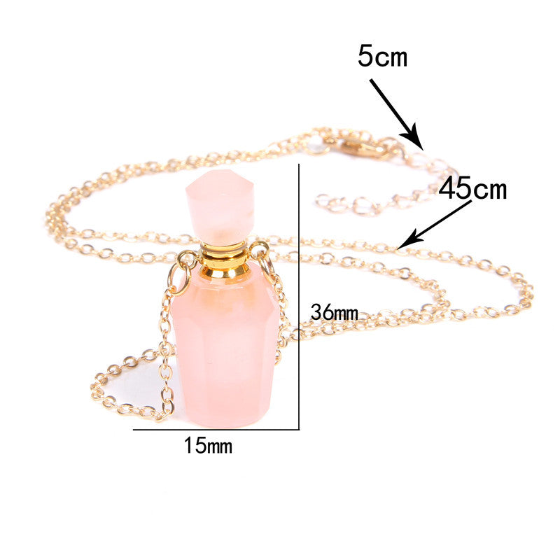 Perfume bottle crystal pendant necklace - Minihomy