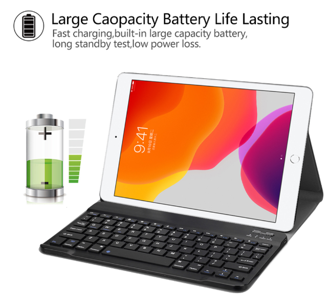 10.2 inch Tablet -Rechargeable Removable Wireless Bluetooth Keyboard Smart Case - Minihomy