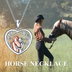 Sterling Silver Horse Pendant Necklace Girls Embrace Horse