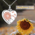 Sunflower Urn Necklace For Ashes Sterling Silver Heart Keepsake Ashes Cremation Hair Memorial Jewelry