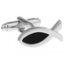 Cartoon Pictograms Little Black Fish Cufflinks Cufflinks