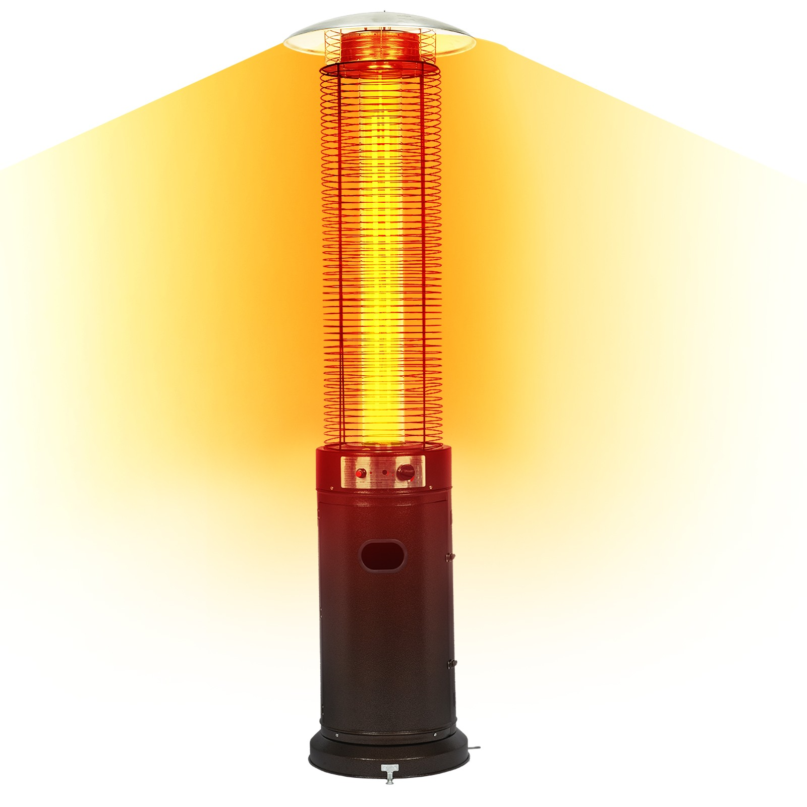 Patio Heater 42,000 BTU Pyrami-d Flame Outdoor Heater Propane Heater With Wheel