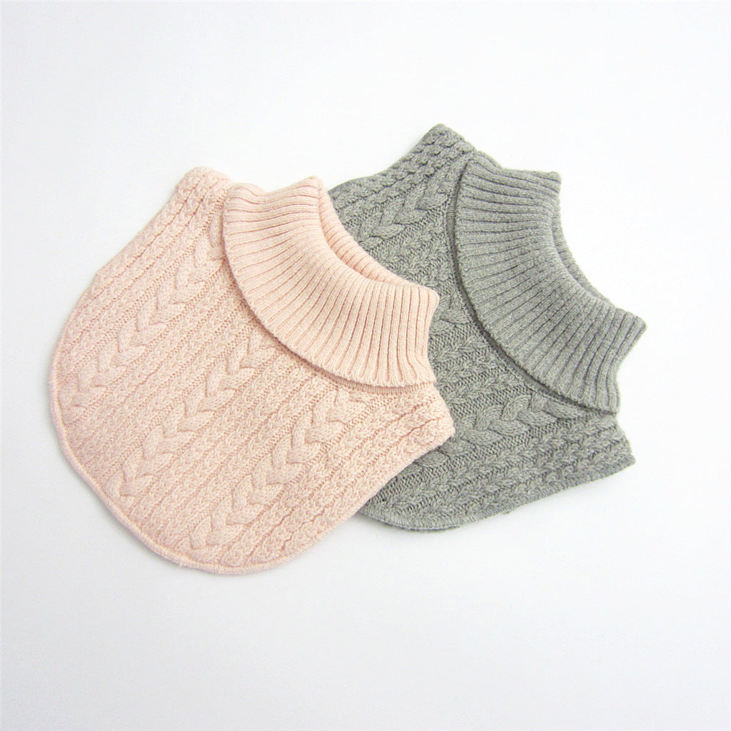 Children's Pullover Warm High-neck Knitted Scarf