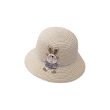 Cute Rabbit Decoration Bag with Two-Piece Straw Hat for Kids