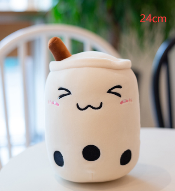 Cute Fruit Drink Plush Stuffed Soft Strawberry Milk Boba Tea Plush - Minihomy